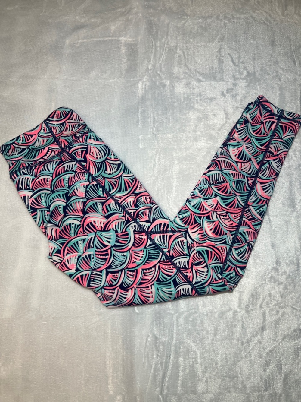 Lilly Pulitzer Scallop Print Leggings — Pink, Teal & Navy